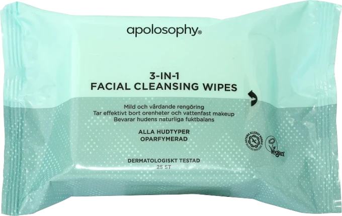 Apolosophy Face 3in1 Facial Cleansing Wipes 25 st Apolosophy