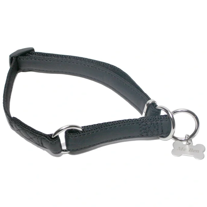 McBen Halvstryp Skinnimitation Ställbart Svart 15 mm/26-40 cm McBen