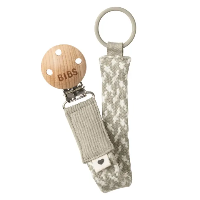 BIBS Pacifier Braid Napphållare Sand/Ivory Bibs