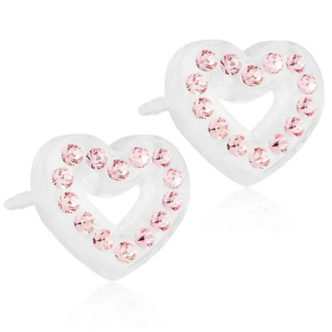 Blomdahl Örhängen Brilliance Heart Hollow Light Rose 10 mm Blomdahl