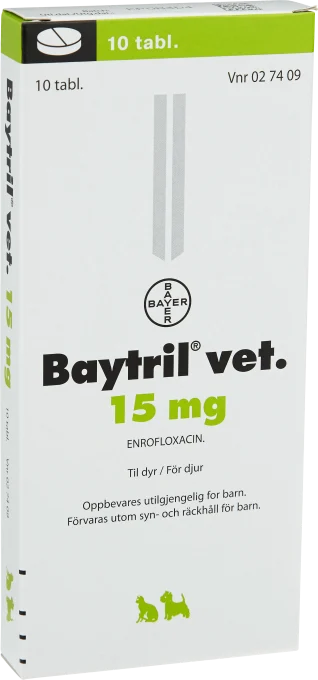 Baytril® vet. Tablett 15mg Blister, 10tabletter 