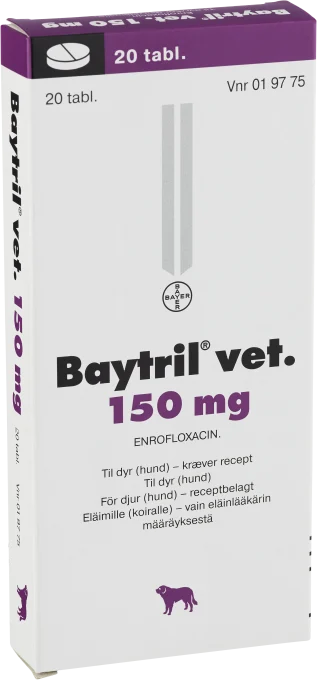 Baytril® vet. Tablett 150mg Blister, 20tabletter 