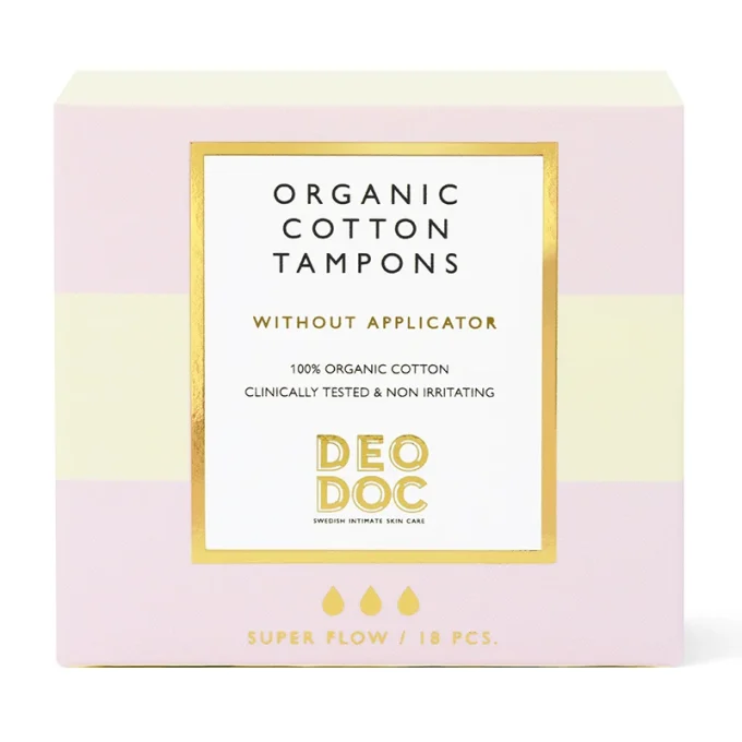 DeoDoc Ekologisk Bomullstampong Super utan Applikator 18 st DeoDoc
