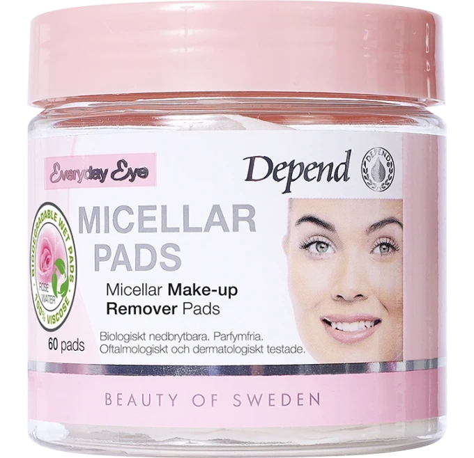 Depend Micellar Make-Up Remover Pads 60 st Depend