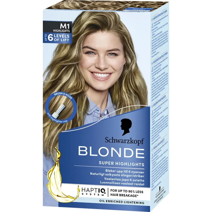Schwarzkopf Blonde Highlights M1 Super Slingor Blondering Blekning Schwarzkopf