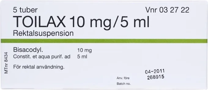 Toilax rektalsuspension 10 mg/5 ml tub 5 x 5 ml Toilax