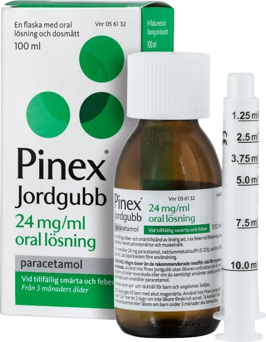 Pinex Jordgubb oral lösning 24 mg/ml 100 ml Pinex