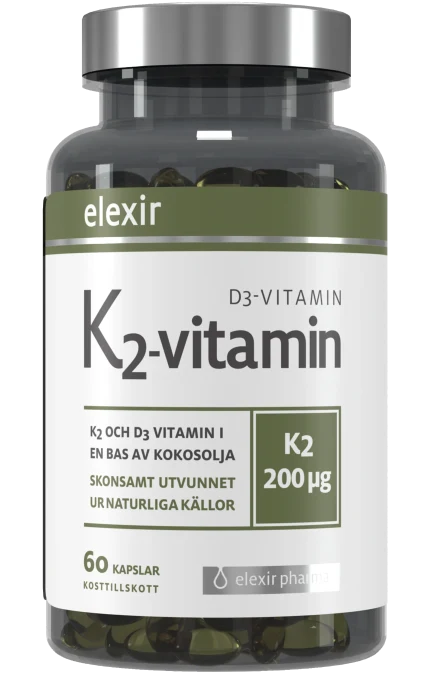 Elexir Pharma K2+D3 200 mcg 60 kapslar Elexir Pharma