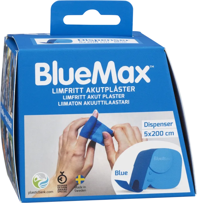 BlueMax-II Dispenser Limfritt Akutplåster 5cmx200cm 1st BlueMax
