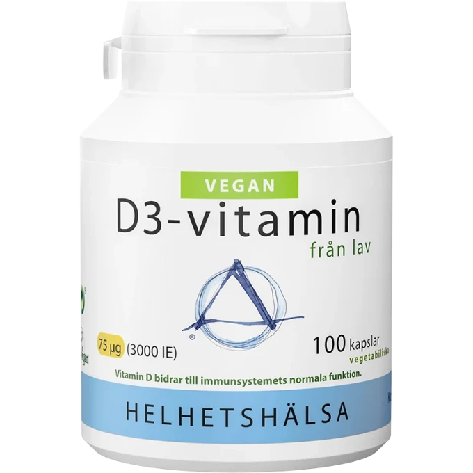 Helhetshälsa D3-vitamin Vegan 75 µg 3000 IE 100 kapslar Helhetshälsa