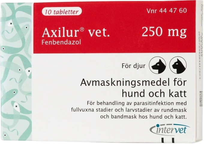 Axilur vet. tablett för hund och katt 250 mg 10 st Axilur