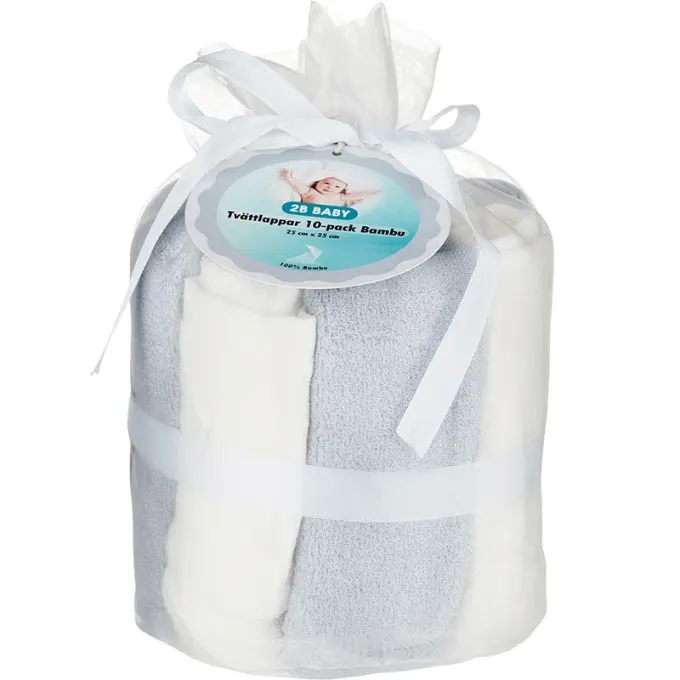 2B Baby Tvättlappar Bambu Grå 10-pack 2B Baby