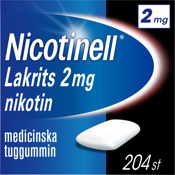 Nicotinell Lakrits medicinskt tuggummi 2 mg 204 st Nicotinell
