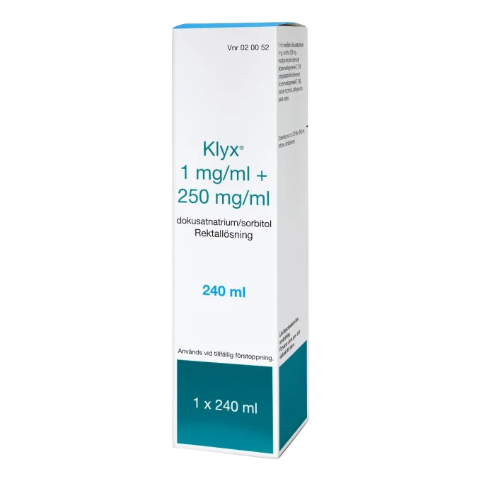 Klyx rektallösning 1 mg/ml + 250 mg/ml 240 ml Klyx