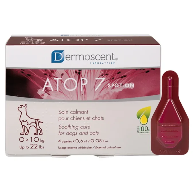Dermoscent ATOP 7® Spot-on för hundar & katter 0-10 kg 4 x 0,6 ml Dermoscent