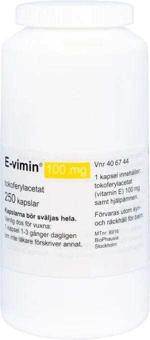 E-vimin mjuk kapsel 100 mg 250 st E-vimin
