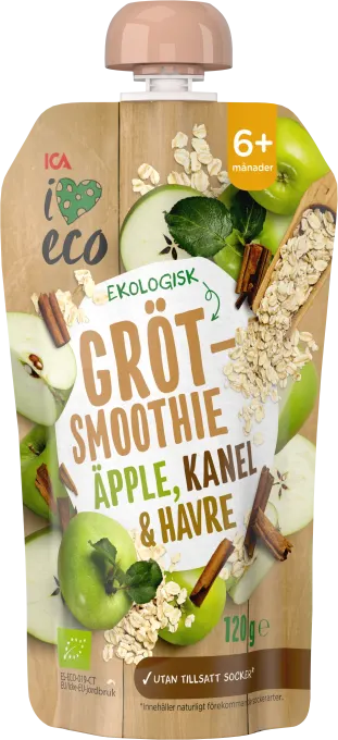ICA I Love Eco Gröt Äpple Kanel och Havre 120 g ICA I Love Eco