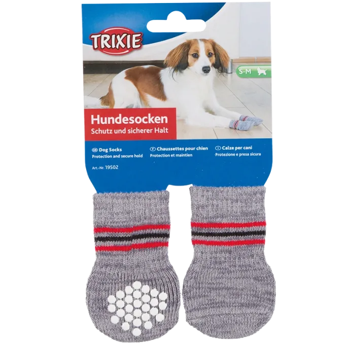 Trixie Hundsock 2-pack Non-slip Grå XS-S Trixie