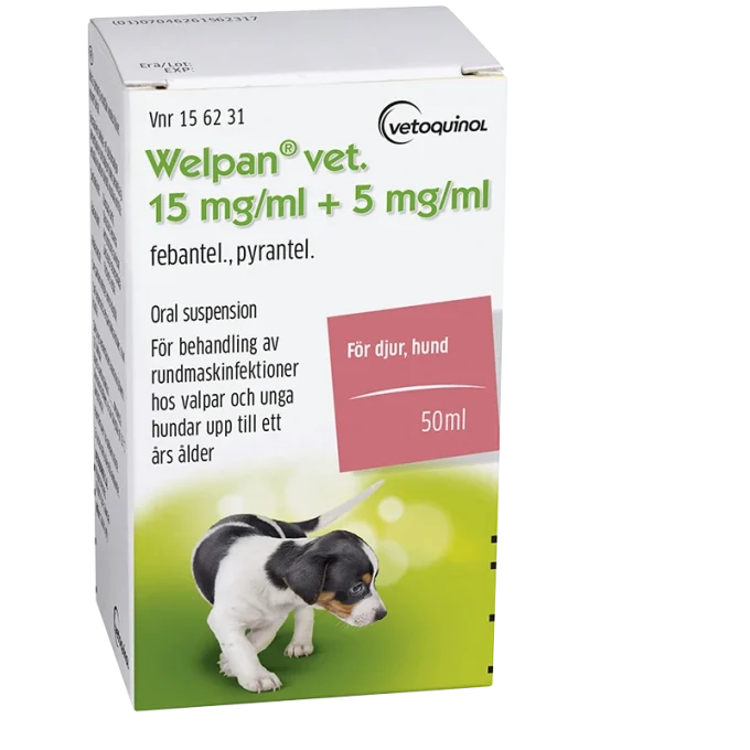 Welpan vet. oral suspension 15 mg/ml + 5 mg/ml 50 ml Drontal