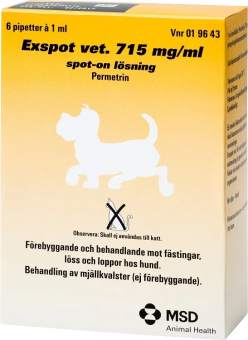 Exspot vet. lösning för hund 715 mg/ml 6 x 1 ml Exspot