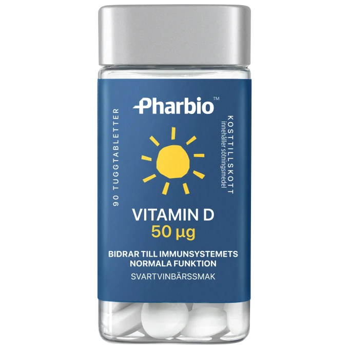 Pharbio Vitamin D Tuggtablett 50 ug 90 st Pharbio