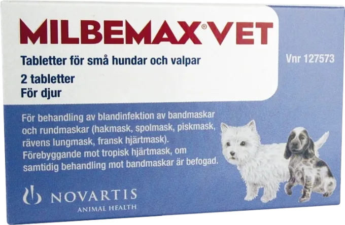 Milbemax vet. för små hundar och valpar tablett 2 st Milbemax