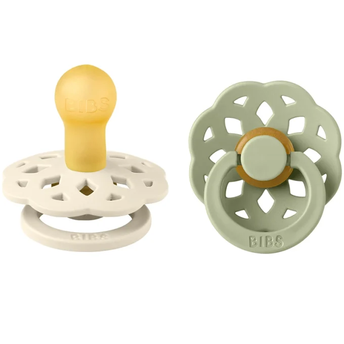 BIBS Boheme Latex Ivory/Sage 2-pack Size 1 Bibs