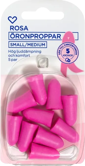 Hjärtats Rosa Öronproppar 5 par Hjärtats