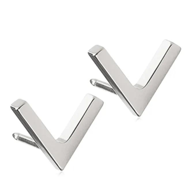Blomdahl Natural Titanium Plain V Örhänge 8 mm Blomdahl