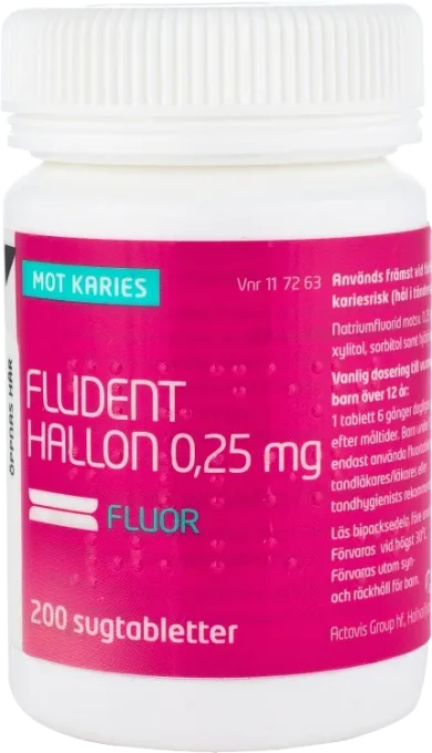 Fludent hallon sugtablett 0,25 mg 200 st Fludent