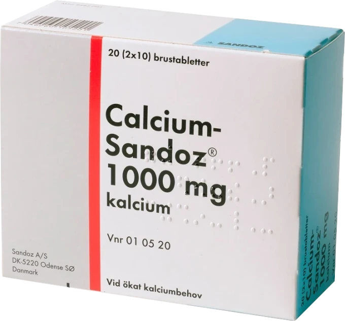Calcium-Sandoz brustablett 1000 mg 20 st Sandoz