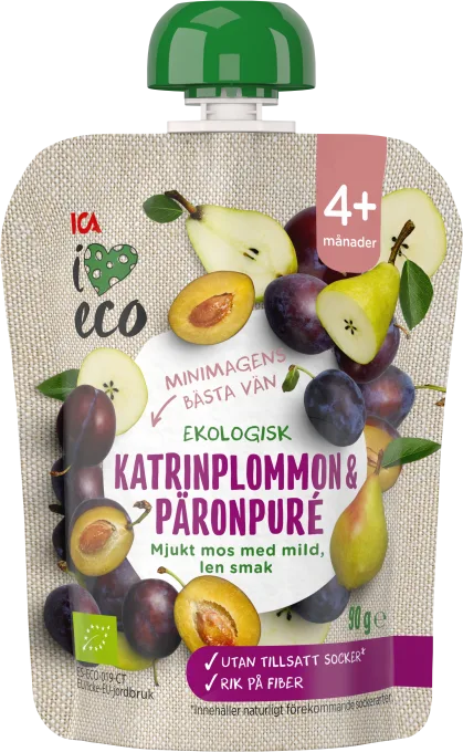 ICA I Love Eco Katrinplommonpuré 90 g ICA I Love Eco