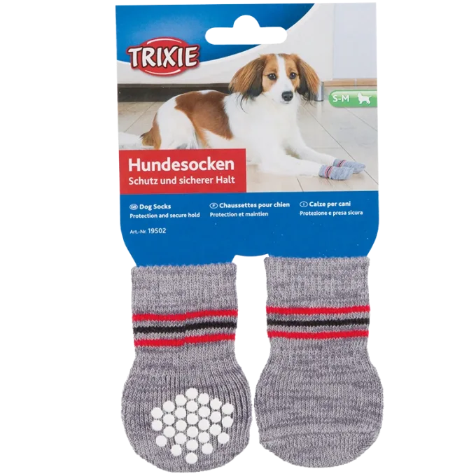 Trixie Hundsock 2-pack Non-slip Grå L-XL Trixie