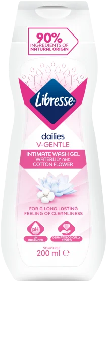 Libresse Dailies V-gentle intimtvätt Näckros & Bomullsblomma 200 ml Libresse
