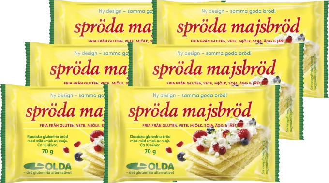 Olda Spröda Majsbröd 6x70 g Olda