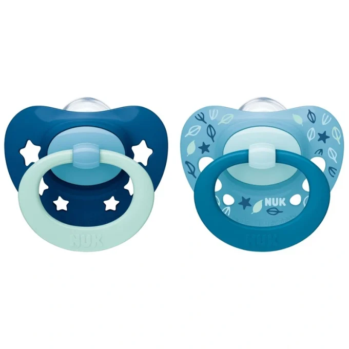 NUK Signature Napp Silikon Light Blue/Mint 2-pack 6-18 mån Nuk