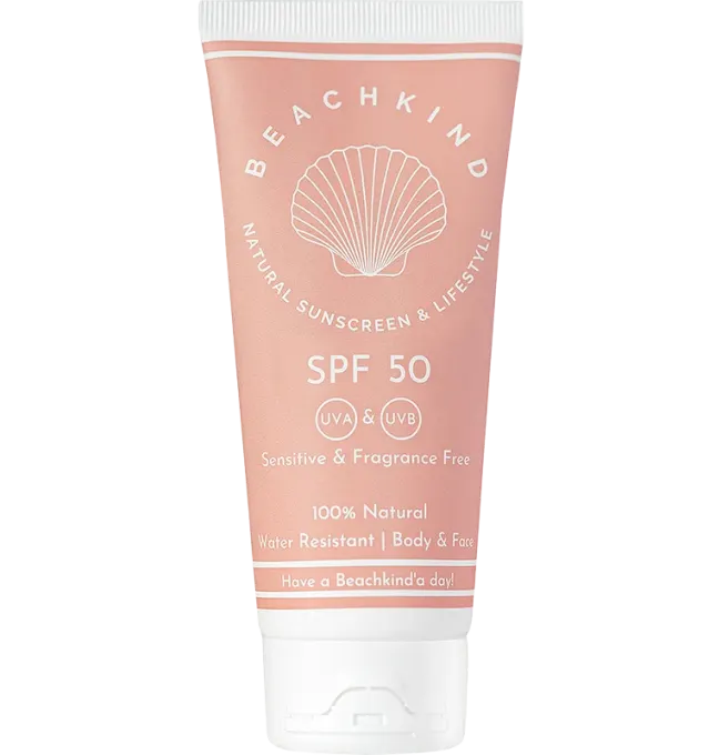 Beachkind Natural Sunscreen Sensitive Fragrance Free SPF 50, 50 ml Beachkind