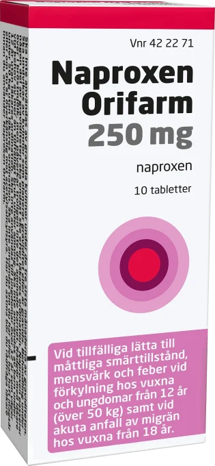 Naproxen Orifarm tablett 250 mg 10 st Orifarm
