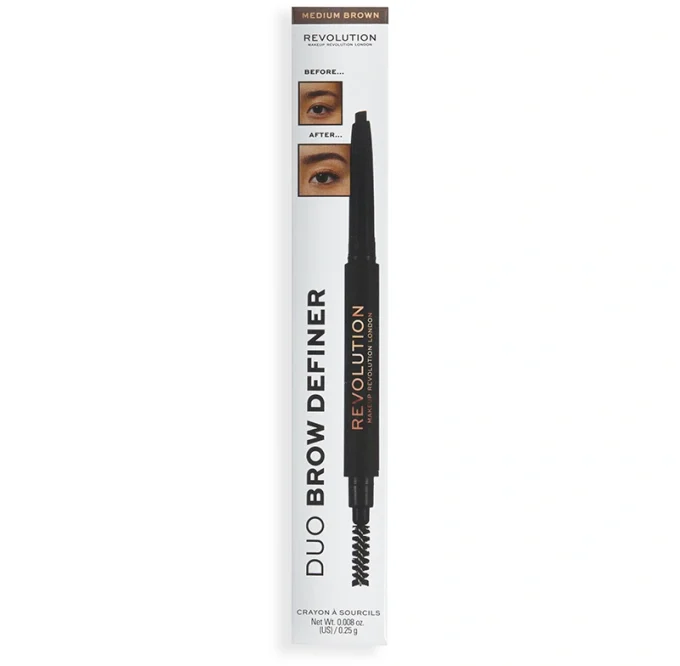 Revolution Beauty London Duo Brow Pencil 0,15 g Medium Brown Revolution Beauty London