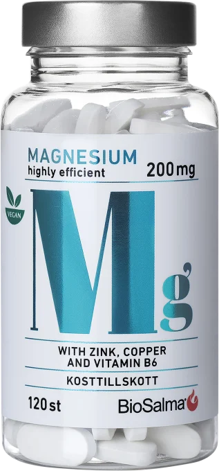 BioSalma Magnesium 200 mg + Zink Koppar B6 120 st tabletter BioSalma