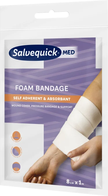 Salvequick MED Foam Bandage 8 cm x 1 m Salvequick