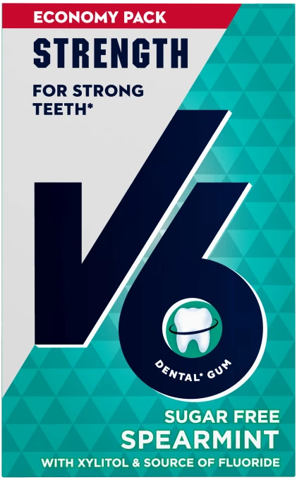 V6 Strength Spearmint tuggummi 70 g V6
