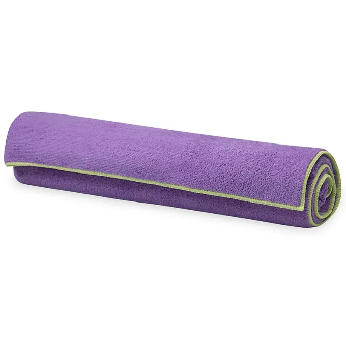 Gaiam Stay-Put Yoga Mat Towel Purple Jam Gaiam