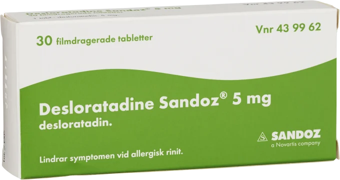 Desloratadine Sandoz filmdragerad tablett 5 mg 30 st Sandoz