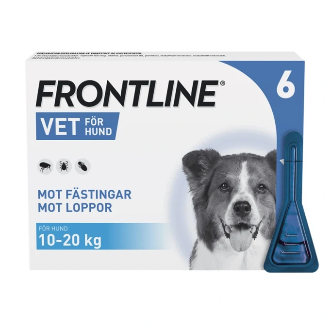 Frontline Vet. Spot-on lösning hund 10-20 kg 100 mg/ml 6 x 1,34 ml Frontline