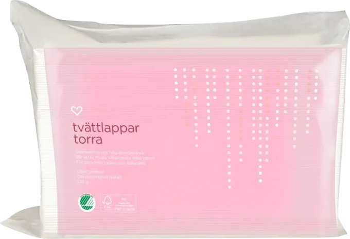 Hjärtats torra tvättlappar 125st Hjärtats