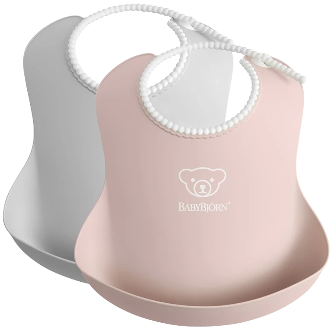 BabyBjörn Haklapp Grå/Blekrosa 2-pack Babybjörn