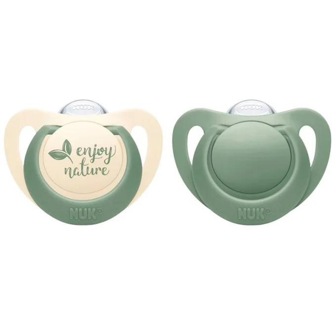 NUK for Nature Napp Silikon Green 2-pack 6-18 mån Nuk