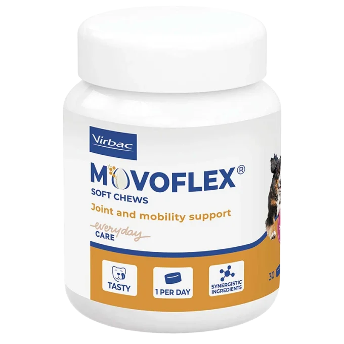 Virbac Movoflex L kompletteringsfoder för hundens rörelseapparat 30 tuggbitar Virbac