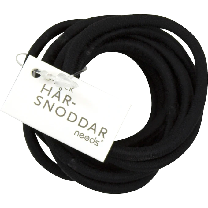 Needs Hårsnodd Svart 12 st Needs